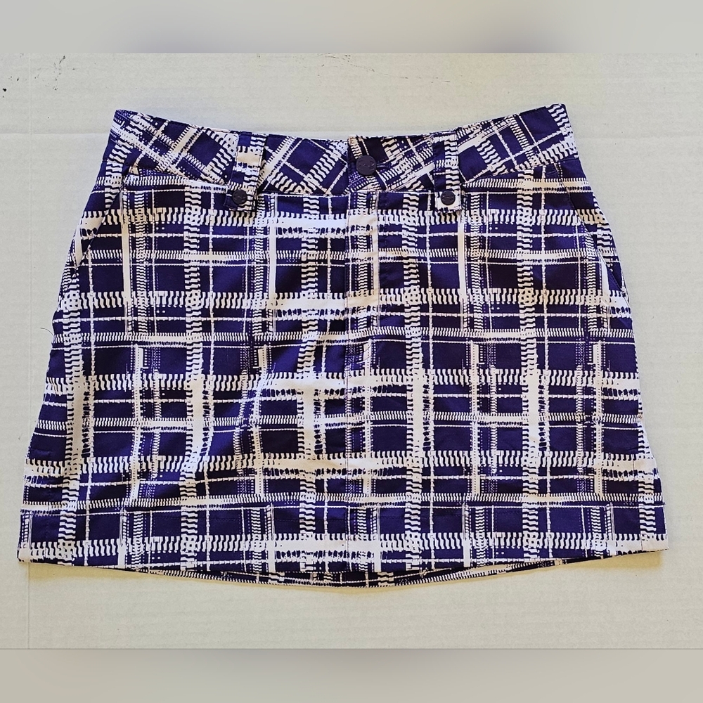Under Armour Performance Purple/White Plaid Golf Skort